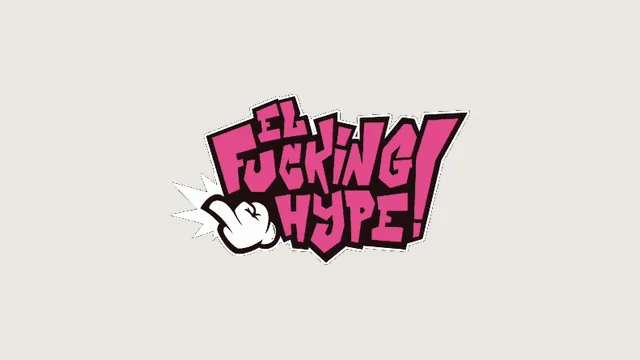 Logotipo de El Fucking Hype sobre fondo de papel, enlace al reel de Instagram de la feria de creadores